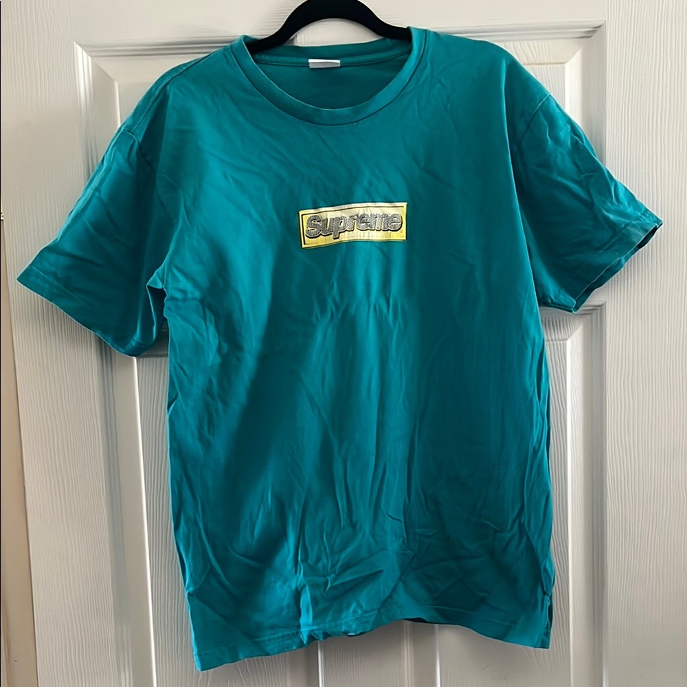 Supreme Aqua Tee with Metallic Logo